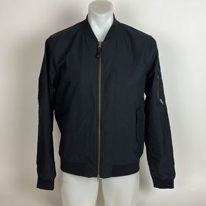 Everlane The Cotton Bomber Jacket Black Flight Lined Full Zip Men’s Size M